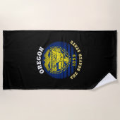 SERVIETTE DE PLAGE DRAPEAU DE L'ÉTAT DU BEAVER D'OREGON (Devant)