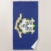 Serviette De Plage Drapeau de l'État du Connecticut (Devant)