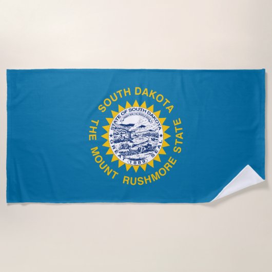 Serviette De Plage Drapeau de l'État du Dakota du Sud (Devant)