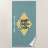 Serviette De Plage Drapeau de l'État du Delaware (Devant)