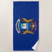 Serviette De Plage Drapeau de l'État du Michigan (Devant)
