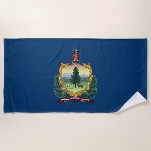 Serviette De Plage Drapeau de l'État du Vermont (Devant)