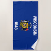 Serviette De Plage Drapeau de l'État du Wisconsin (Devant)