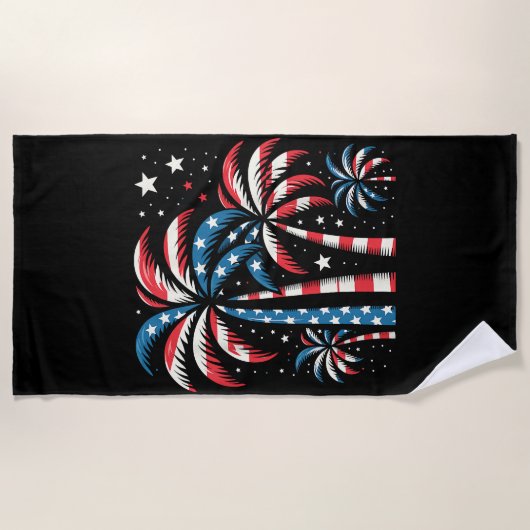 Serviette De Plage Drapeau de l'été 4 juillet (Devant)