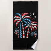 Serviette De Plage Drapeau de l'été 4 juillet (Devant)