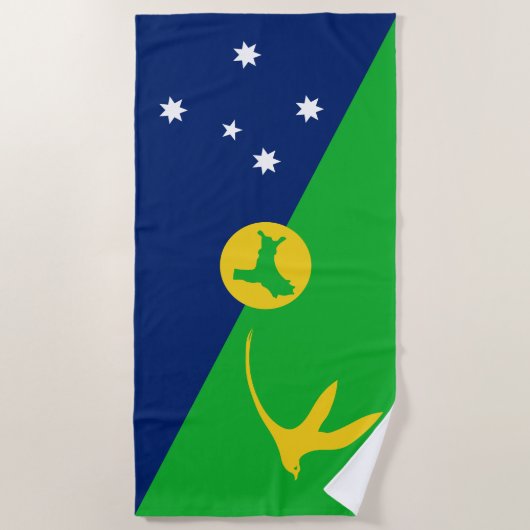 Serviette De Plage Drapeau de l'île Christmas (Devant)