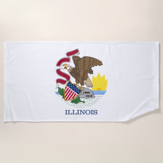 Serviette De Plage Drapeau de l'Illinois (Devant)