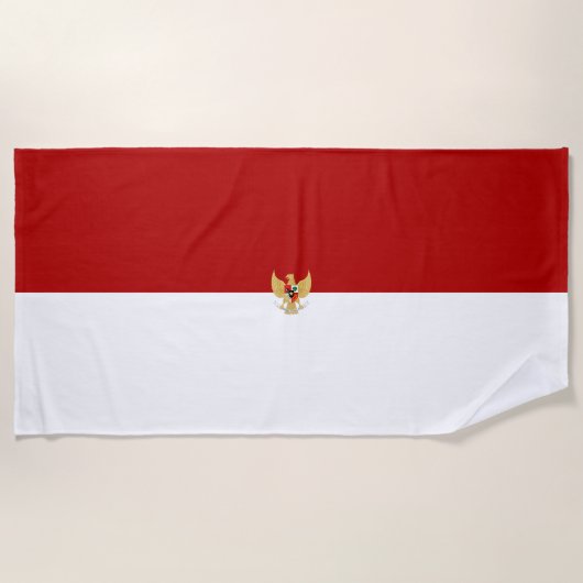 Serviette De Plage Drapeau de l'Indonésie (Devant)