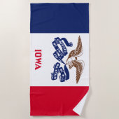 Serviette De Plage Drapeau de l'Iowa (Devant)