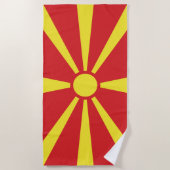 Serviette De Plage Drapeau de Macédoine du Nord (Devant)