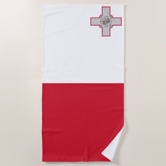 Serviette De Plage Drapeau de Malte (Devant)