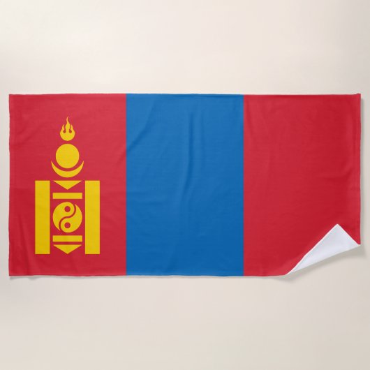 Serviette De Plage Drapeau de Mongolie (Devant)