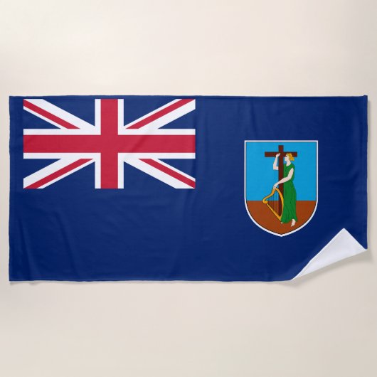 Serviette De Plage Drapeau de Montserrat (Devant)