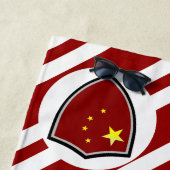 Serviette De Plage Drapeau de plage chinois (En situation)