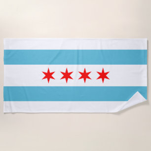 Serviette De Plage Drapeau de plage de Chicago