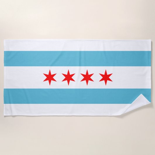 Serviette De Plage Drapeau de plage de Chicago (Devant)