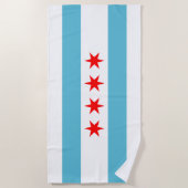 Serviette De Plage Drapeau de plage de Chicago (Devant)