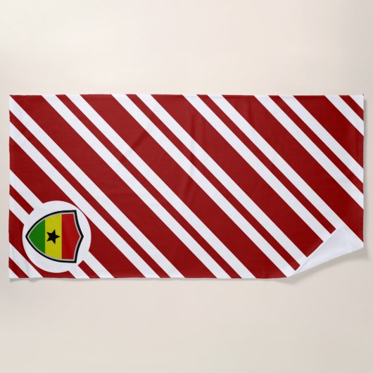 Serviette De Plage Drapeau de plage du Ghana (Devant)