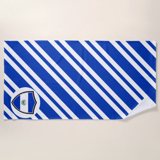 Serviette De Plage Drapeau de plage El Salvador (Devant)