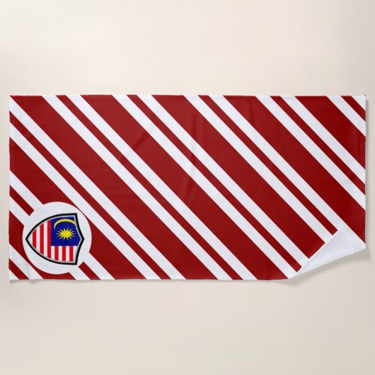 Serviette De Plage Drapeau de plage malaisien (Devant)