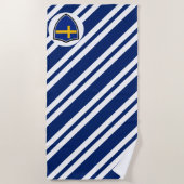 Serviette De Plage Drapeau de plage suédois (Devant)