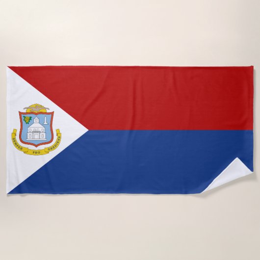 Serviette De Plage Drapeau de Saint-Martin (Devant)