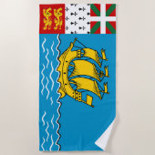 Serviette De Plage Drapeau de Saint-Pierre-et-Miquelon (Devant)