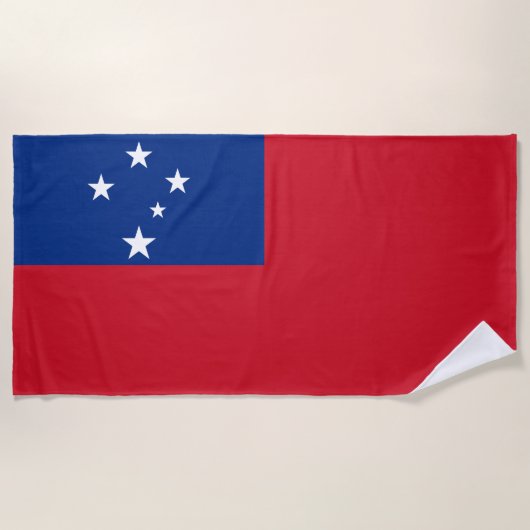 Serviette De Plage Drapeau de Samoa (Devant)