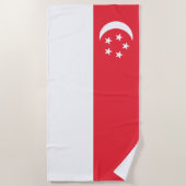 Serviette De Plage Drapeau de Singapour (Devant)