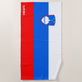Serviette De Plage Drapeau de Slovénie Splendide Patriotique (Devant)