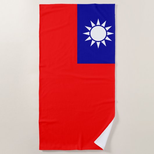 Serviette De Plage Drapeau de Taïwan (Devant)