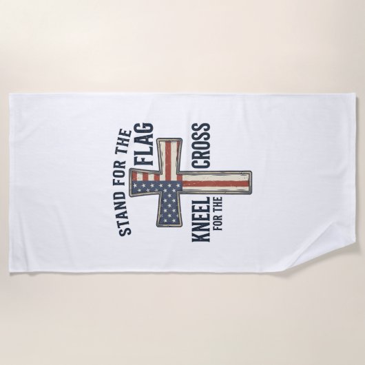 Serviette De Plage Drapeau debout pour la conception de croix patriot (Devant)