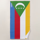 Serviette De Plage Drapeau des Comores Splendide patriotique (Devant)