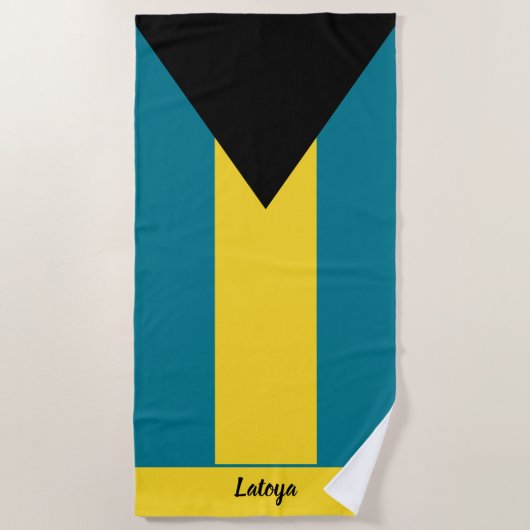 Serviette De Plage Drapeau des îles Bahamas (Devant)