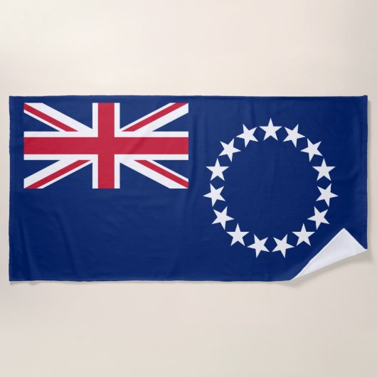 Serviette De Plage Drapeau des Îles Cook (Devant)