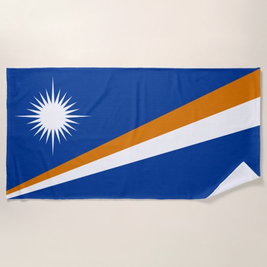 Serviette De Plage Drapeau des Îles Marshall (Devant)