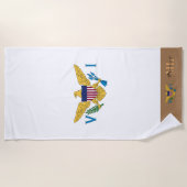 Serviette De Plage Drapeau des îles Vierges américaines & monogrammed (Devant)