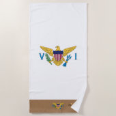 Serviette De Plage Drapeau des îles Vierges américaines & monogrammed (Devant)