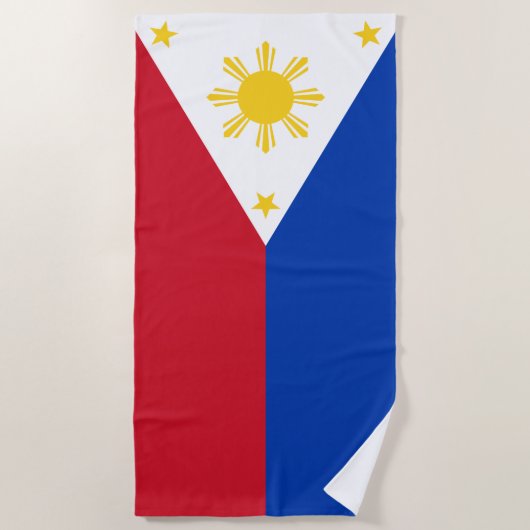Serviette De Plage Drapeau des Philippines (Devant)