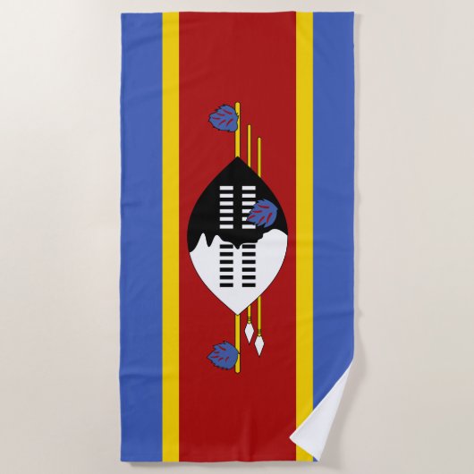 Serviette De Plage Drapeau d'Eswatini (Devant)