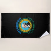SERVIETTE DE PLAGE DRAPEAU D'ÉTAT À FEUILLAGE PERSISTANT DE WASHINGTO (Devant)