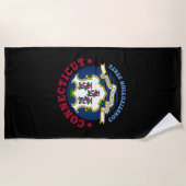 SERVIETTE DE PLAGE DRAPEAU D'ÉTAT CONSTITUTION CONNECTICUT (Devant)