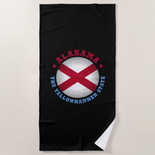 SERVIETTE DE PLAGE DRAPEAU D'ÉTAT D'ALABAMA