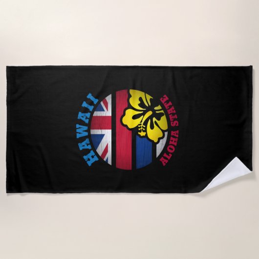 SERVIETTE DE PLAGE DRAPEAU D'ÉTAT DE HAWAII ALOHA (Devant)