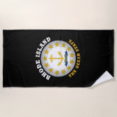 SERVIETTE DE PLAGE DRAPEAU D'ÉTAT DE L'OCÉAN DE L'ÎLE RHODE (Devant)