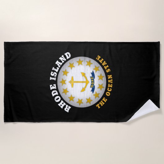 SERVIETTE DE PLAGE DRAPEAU D'ÉTAT DE L'OCÉAN DE L'ÎLE RHODE (Devant)