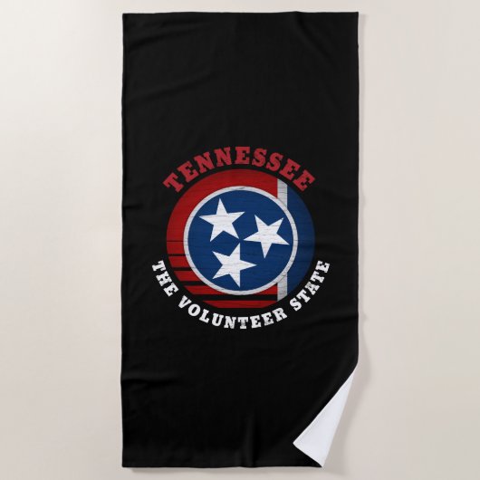 SERVIETTE DE PLAGE DRAPEAU D'ÉTAT DE VOLONTAIRE TENNESSEE (Devant)