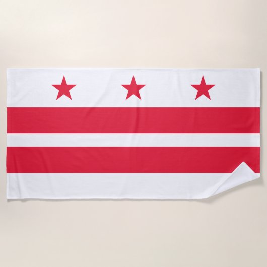 Serviette De Plage Drapeau d'État de Washington DC (Devant)