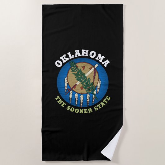 SERVIETTE DE PLAGE DRAPEAU D'ÉTAT D'OKLAHOMA (Devant)