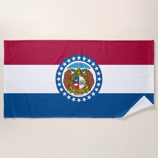 Serviette De Plage Drapeau d'État du Missouri (Devant)